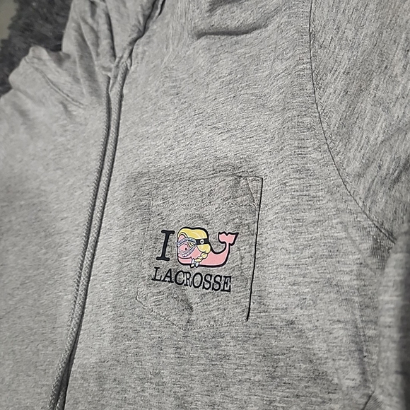 Vineyard Vines Lacrosse Lightweight Hoodie Grey Size M - Picture 2 of 3